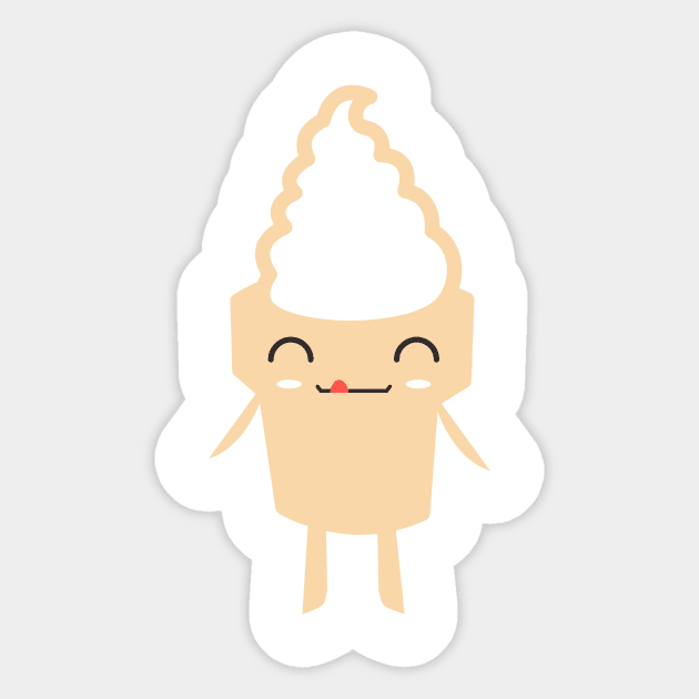 CUTE YUMMY SOFT SERVE ICE CREAM Sticker by deificusArt